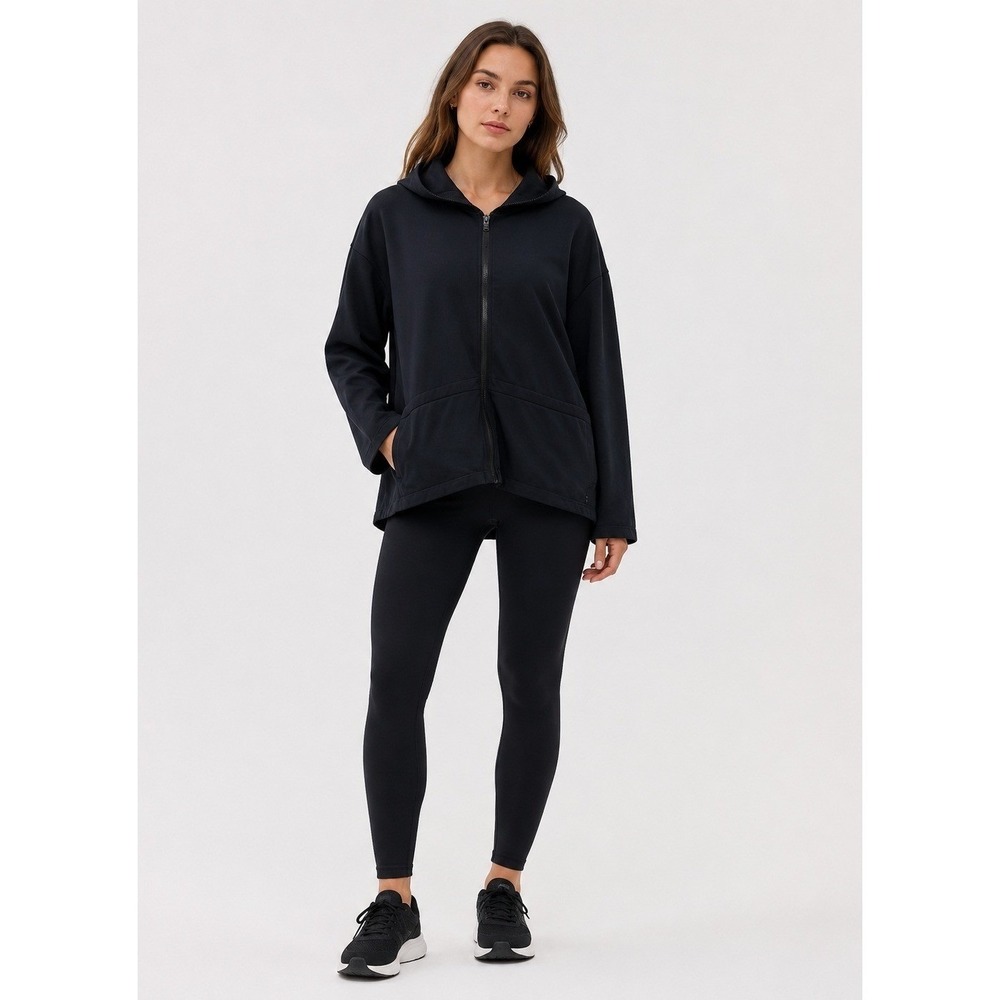 Fabletics Athletic Jacket Womens Large Black Polyester Fleece Lined Pockets